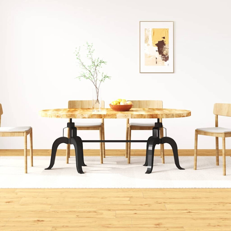 vidaXL Eettafel 180 cm massief mangohout en staal afbeelding 1