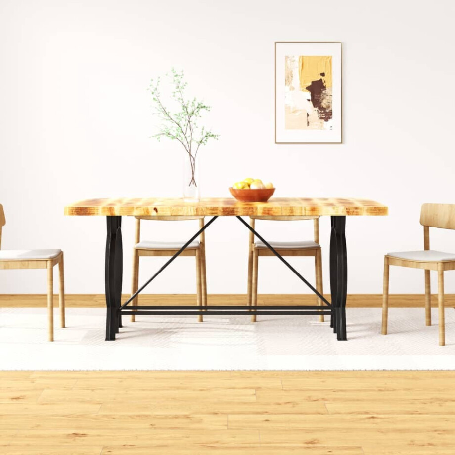 vidaXL Eettafel 180 cm massief ruw mangohout afbeelding 1