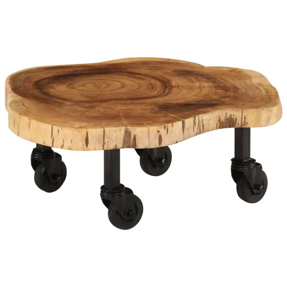 vidaXL Salontafel 60x55x25 cm massief acaciahout afbeelding 1