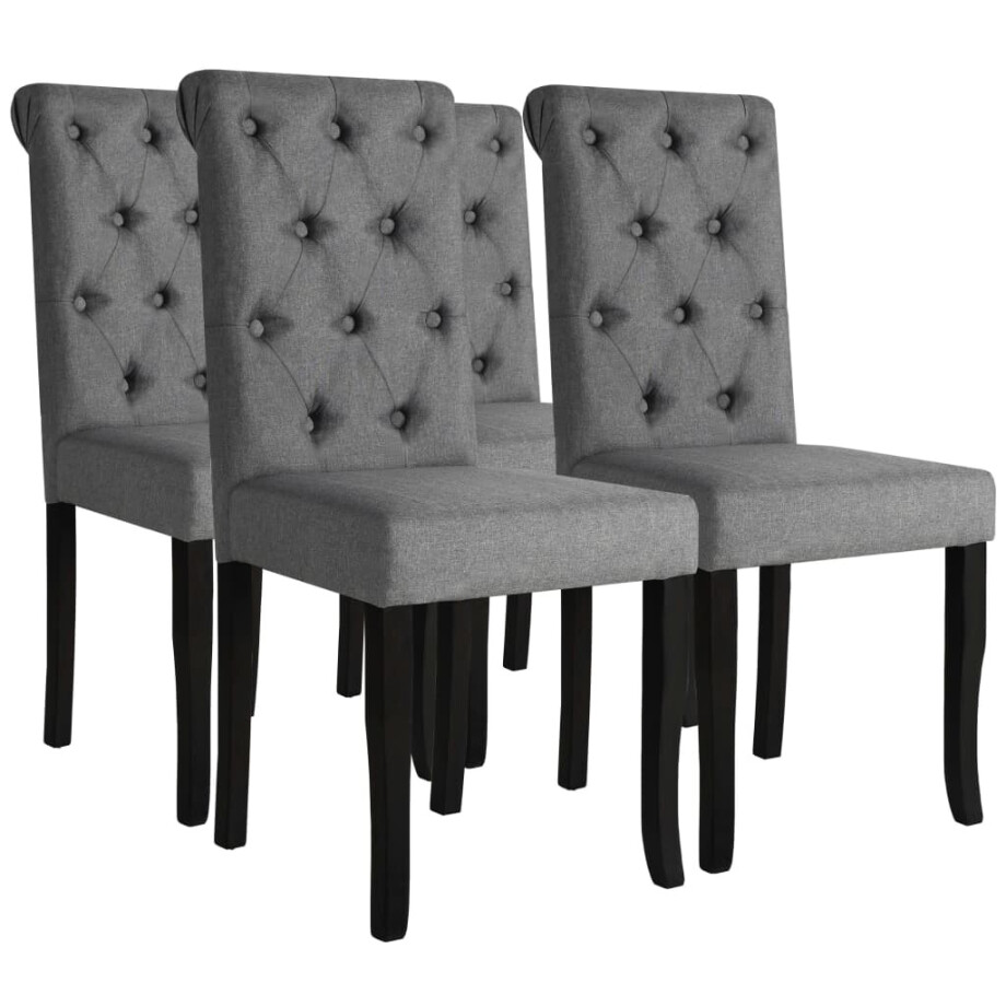 vidaXL Eetkamerstoelen 4 st stof donkergrijs vidaXL Eetkamerstoelen 4 st stof donkergrijs afbeelding 1