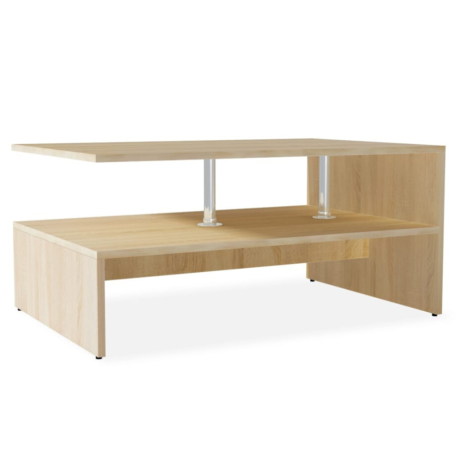 vidaXL Salontafel 90x59x42 cm bewerkt hout eikenkleurig afbeelding 1