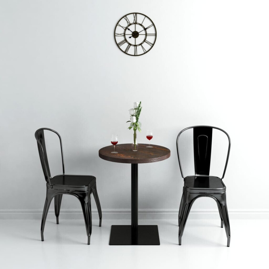 vidaXL Bistrotafel rond 60x75 cm MDF en staal donker essenkleur vidaXL Bistrotafel rond 60x75 cm MDF en staal donker essenkleur afbeelding 1