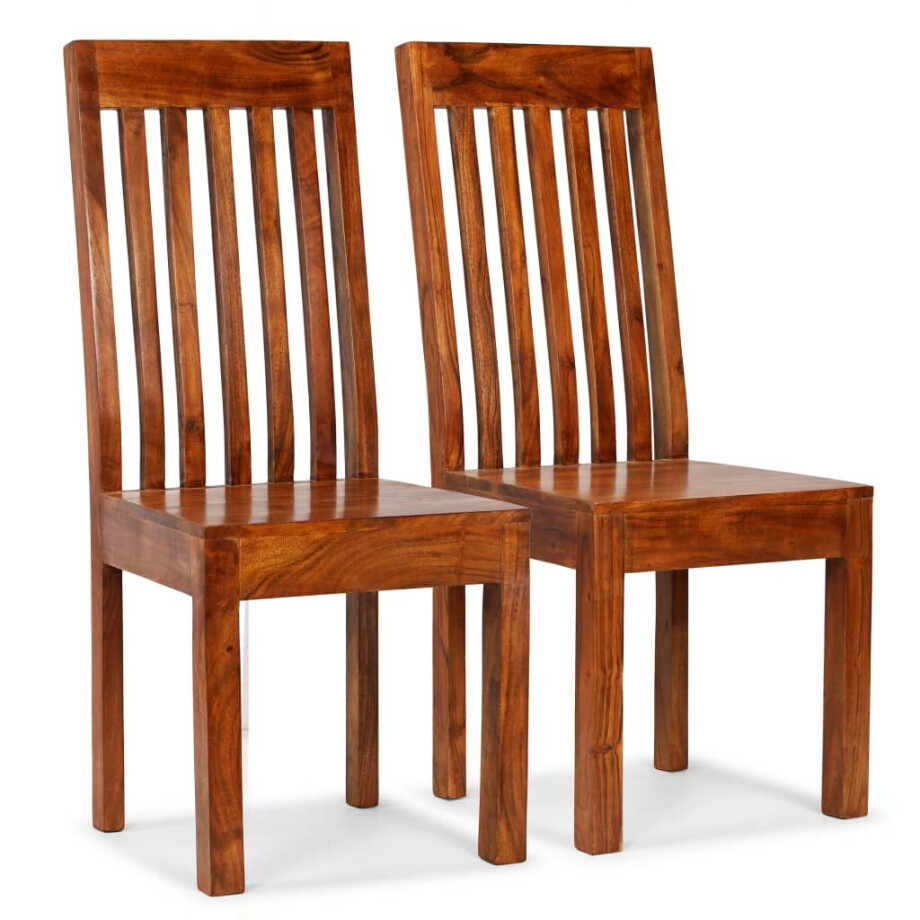vidaXL Eetkamerstoelen 2 st modern hout met honingafwerking vidaXL Eetkamerstoelen 2 st modern hout met honingafwerking afbeelding 1