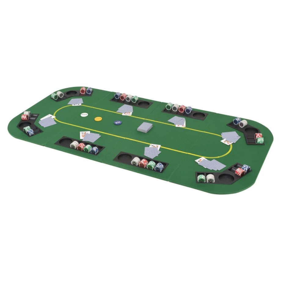 vidaXL Poker tafelblad voor 8 spelers 4-voudig inklapbaar groen afbeelding 1