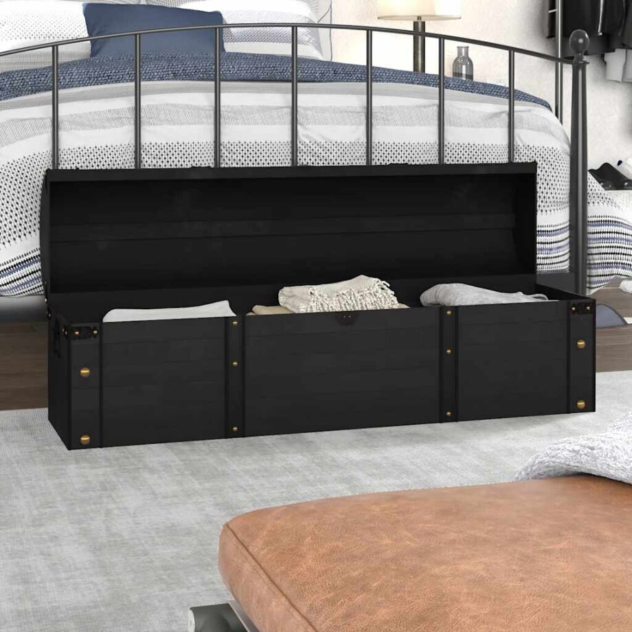 vidaXL Opbergkist vintage stijl 120x30x40 cm massief hout afbeelding 1