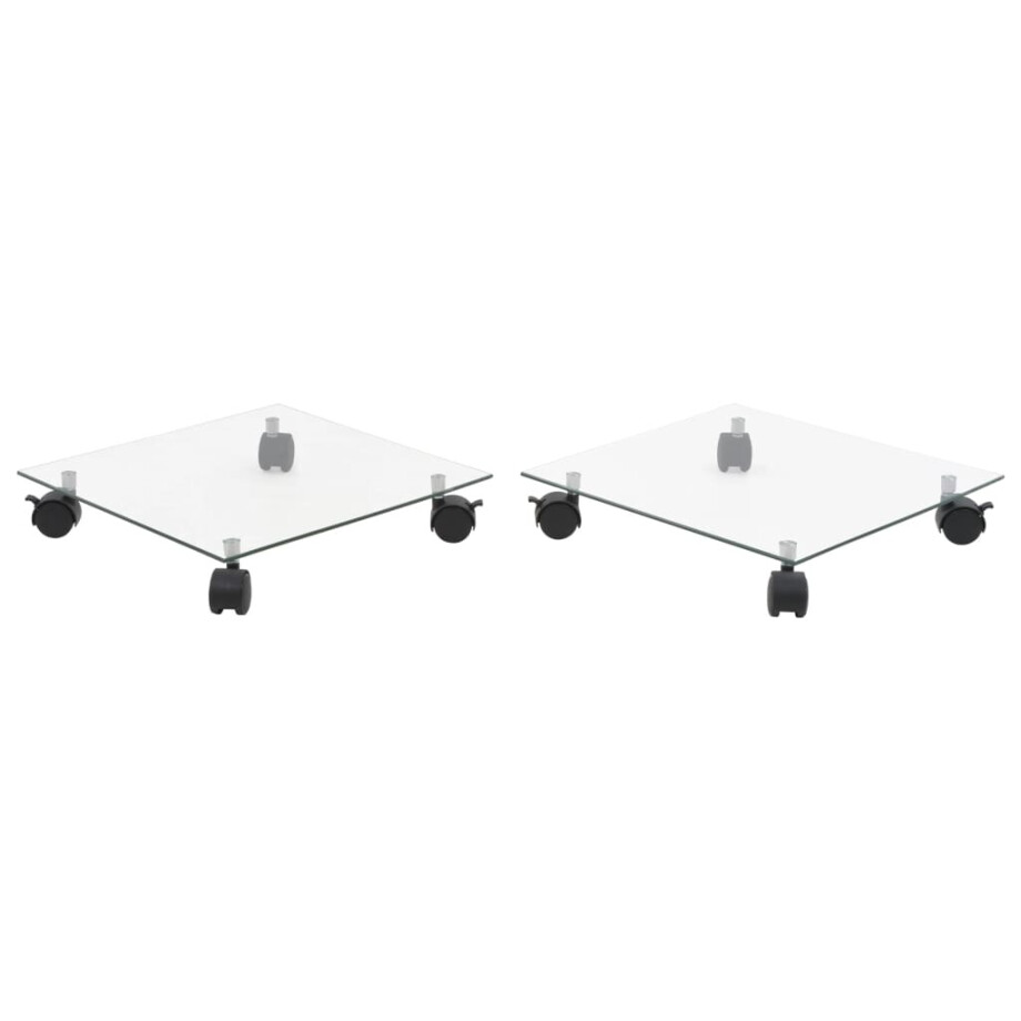 vidaXL Plantenrollers vierkant 35x35 cm gehard glas 2 st vidaXL Plantenrollers vierkant 35x35 cm gehard glas 2 st afbeelding 1