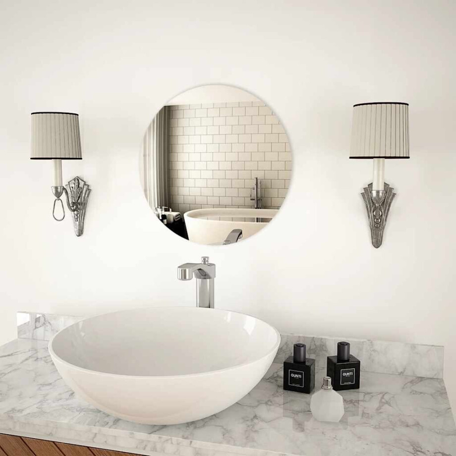 vidaXL Wandspiegel rond 40 cm glas afbeelding 1