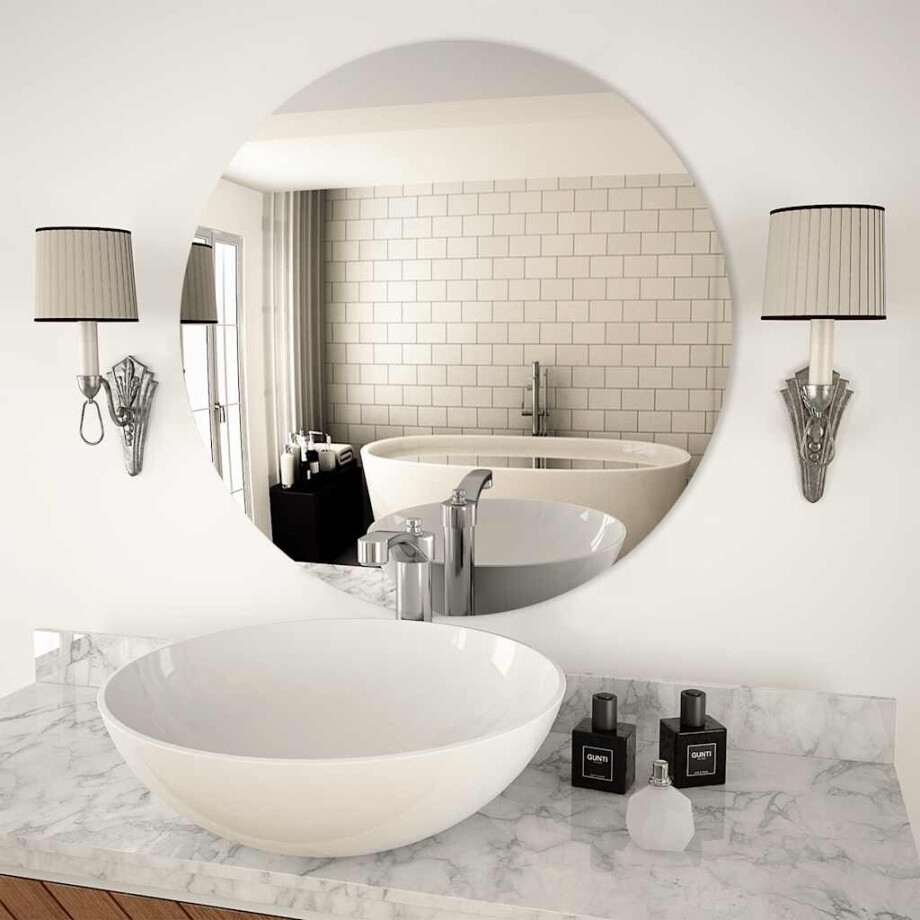 vidaXL Wandspiegel rond 70 cm glas afbeelding 1
