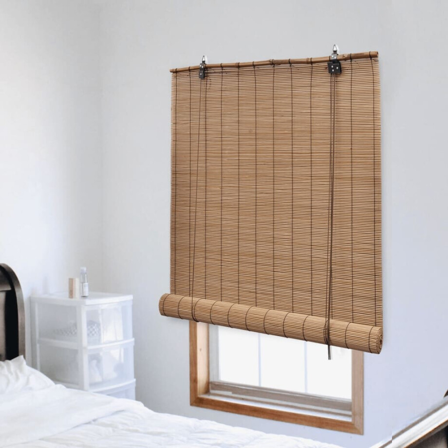 vidaXL Rolgordijn 150x160 cm bamboe bruin afbeelding 1