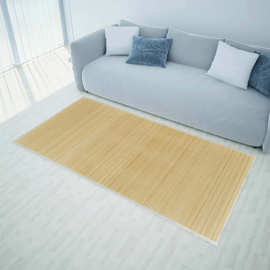 vidaXL Tapijt 100x160 cm bamboe natuurlijk afbeelding 1