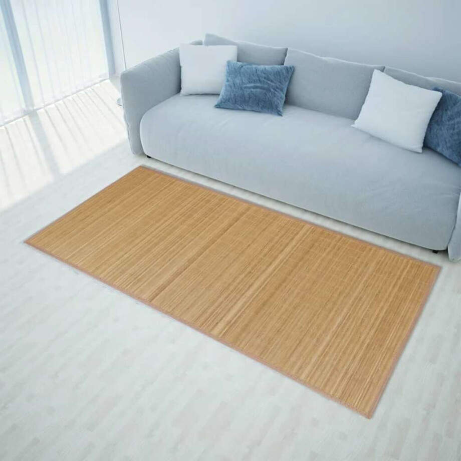 vidaXL Tapijt 100x160 cm bamboe bruin afbeelding 1