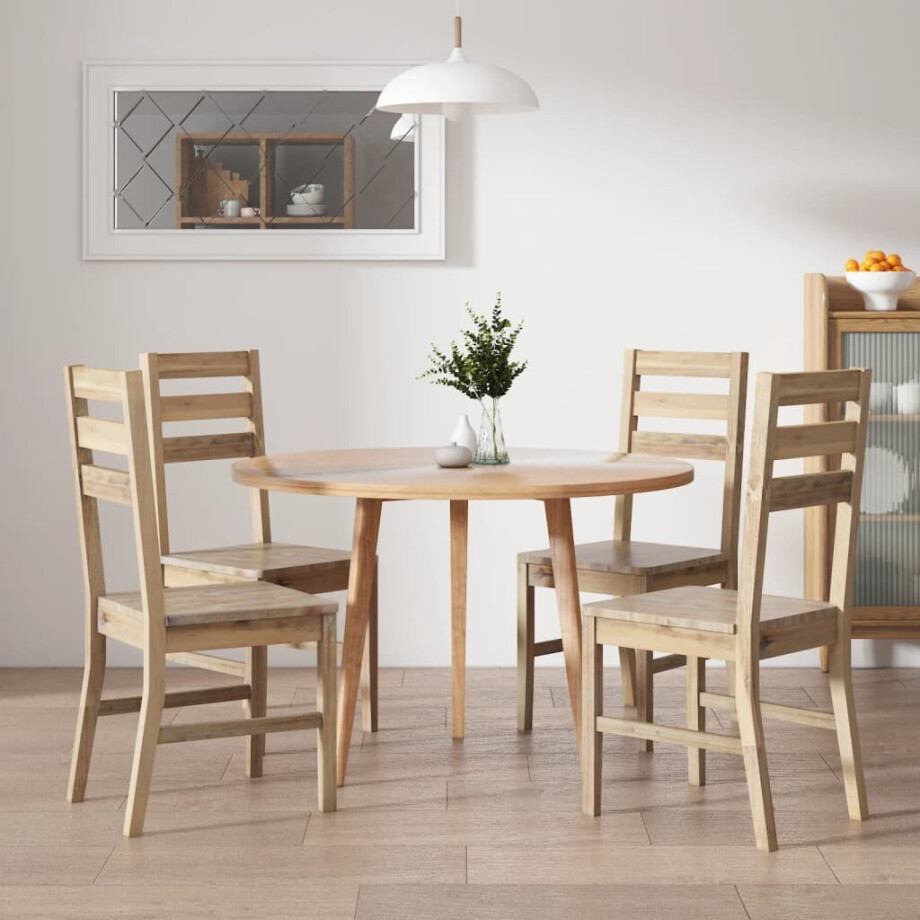 vidaXL Eetkamerstoelen 4 st massief acaciahout vidaXL Eetkamerstoelen 4 st massief acaciahout afbeelding 1