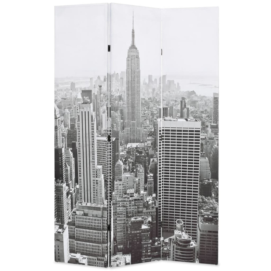 vidaXL Kamerscherm New York bij daglicht 120x170 cm zwart en wit afbeelding 1