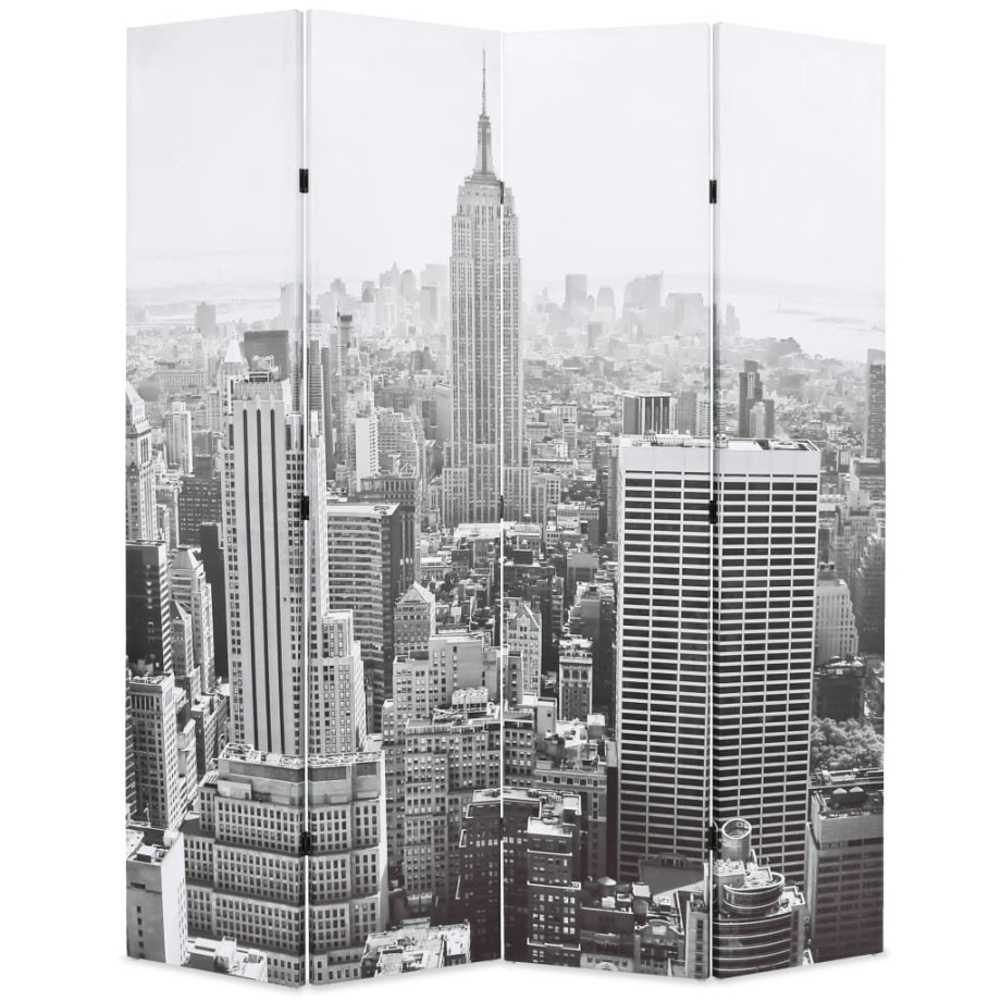 vidaXL Kamerscherm New York bij daglicht 160x170 cm zwart en wit afbeelding 1