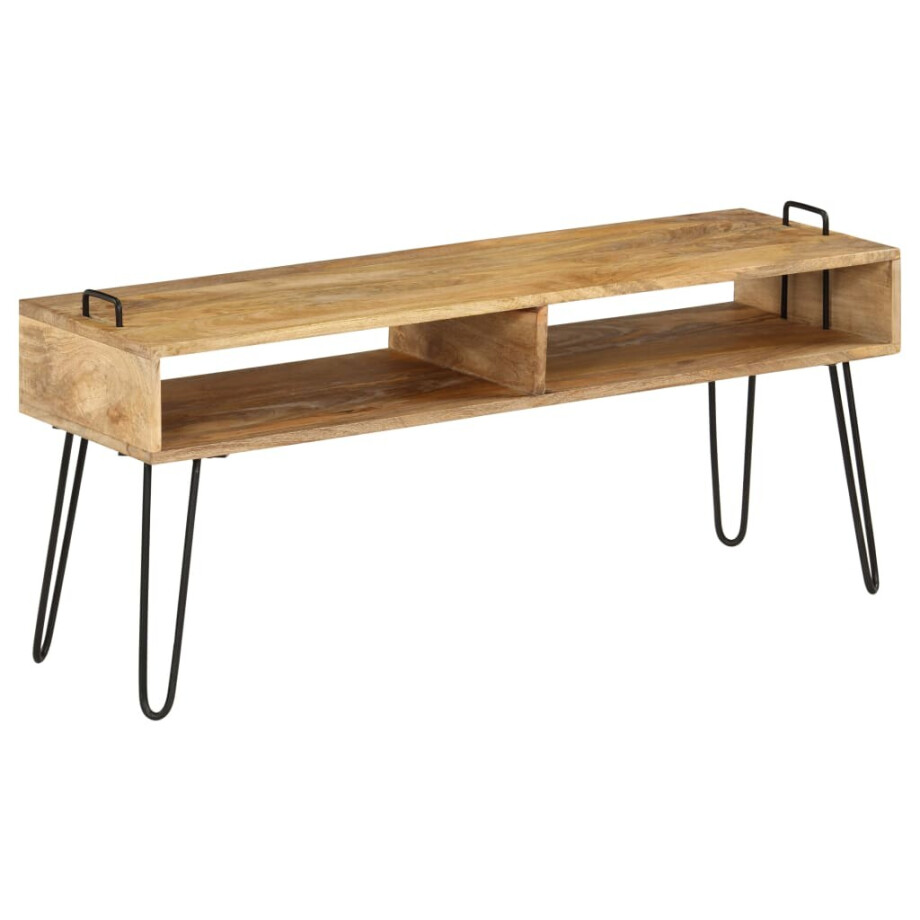 vidaXL Tv-meubel 110x35x45 cm massief mangohout vidaXL Tv-meubel 110x35x45 cm massief mangohout afbeelding 1