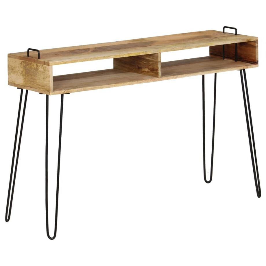 vidaXL Wandtafel 115x35x76 cm massief mangohout afbeelding 1