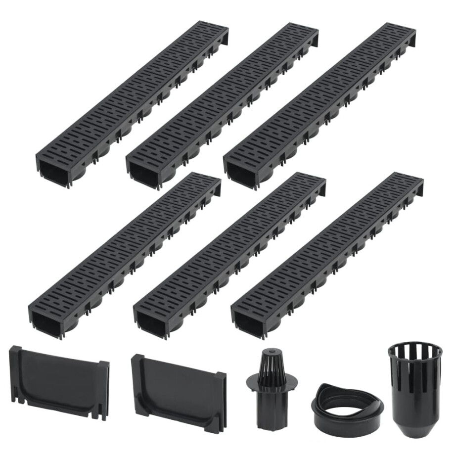 vidaXL Afvoergoten 6 m kunststof 6 st afbeelding 1