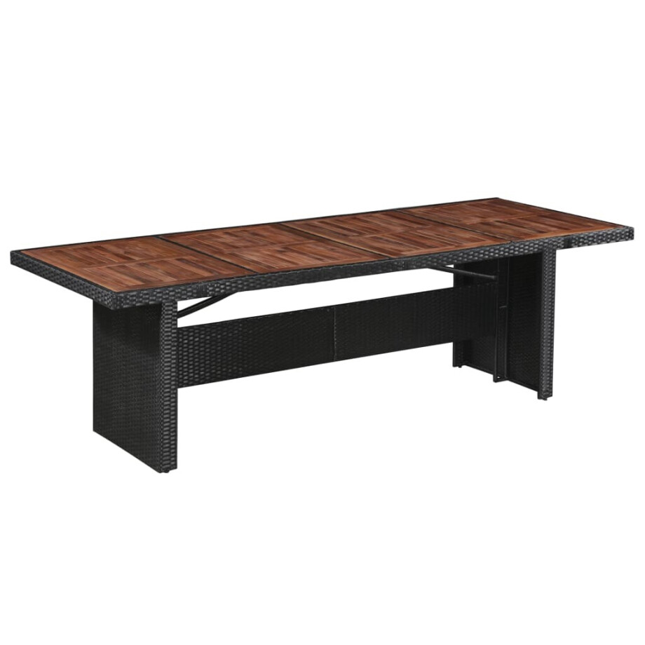 vidaXL Tuintafel 240x90x74 cm poly rattan en massief acaciahout vidaXL Tuintafel 240x90x74 cm poly rattan en massief acaciahout afbeelding 1