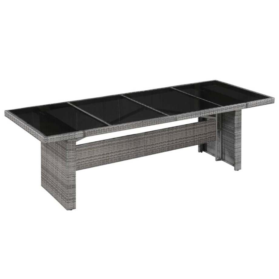 vidaXL Tuintafel 240x90x74 cm poly rattan en glas afbeelding 1