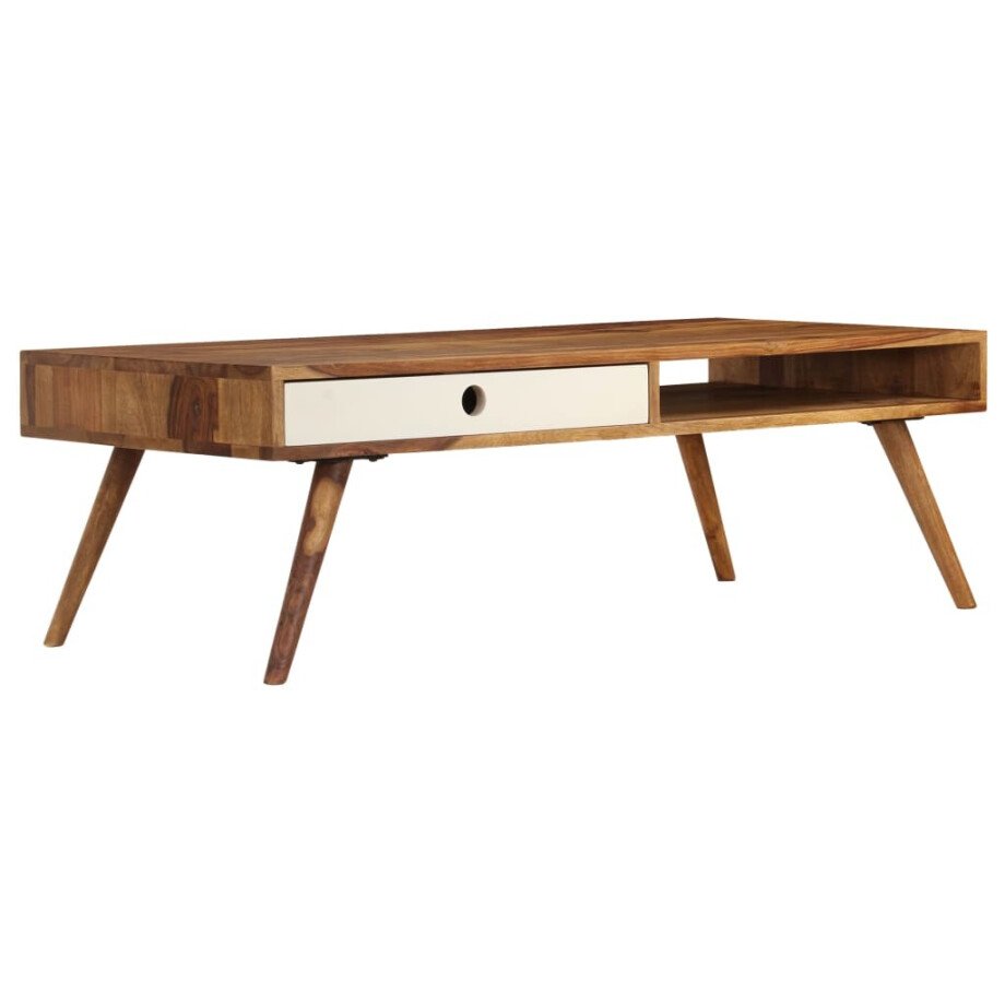 vidaXL Salontafel 110x50x35 cm massief acaciahout afbeelding 1