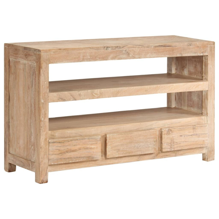 vidaXL Tv-meubel 90x30x55 cm massief acaciahout lichtbruin afbeelding 1