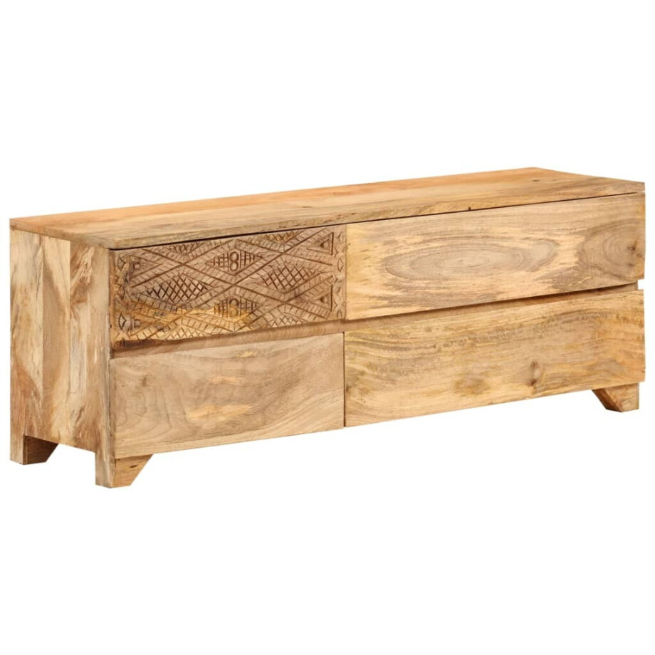 vidaXL Tv-meubel 110x30x40 cm massief mangohout afbeelding 1