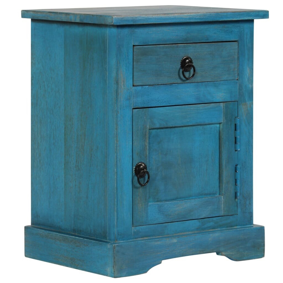 vidaXL Nachtkastje 40x30x50 cm massief mangohout blauw vidaXL Nachtkastje 40x30x50 cm massief mangohout blauw afbeelding 1