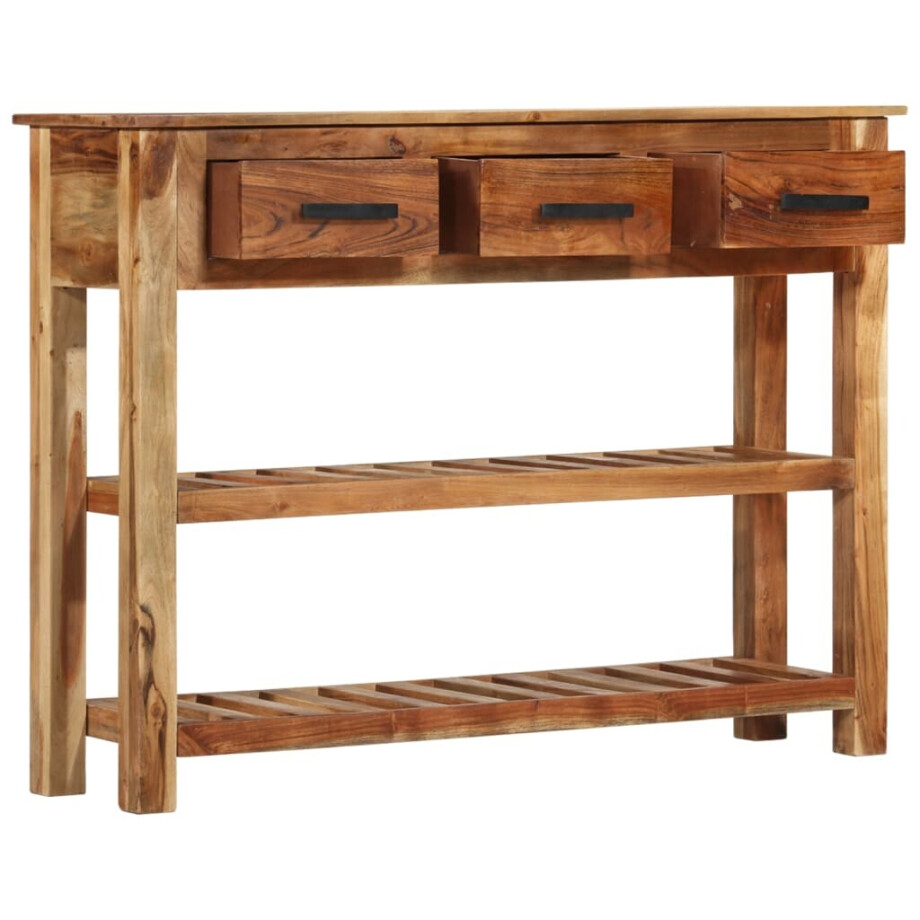 vidaXL Dressoir met 3 lades 110x30x80 cm massief hout vidaXL Dressoir met 3 lades 110x30x80 cm massief hout afbeelding 1