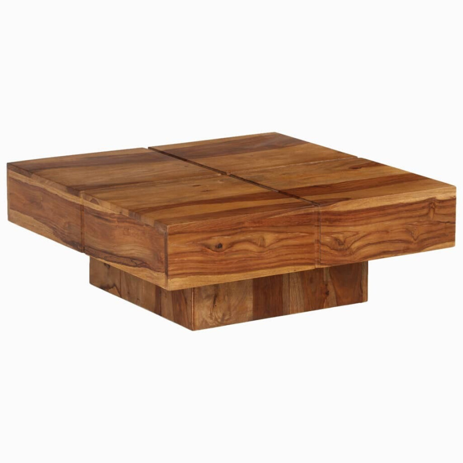 vidaXL Salontafel 80x80x30 cm massief acaciahout afbeelding 1