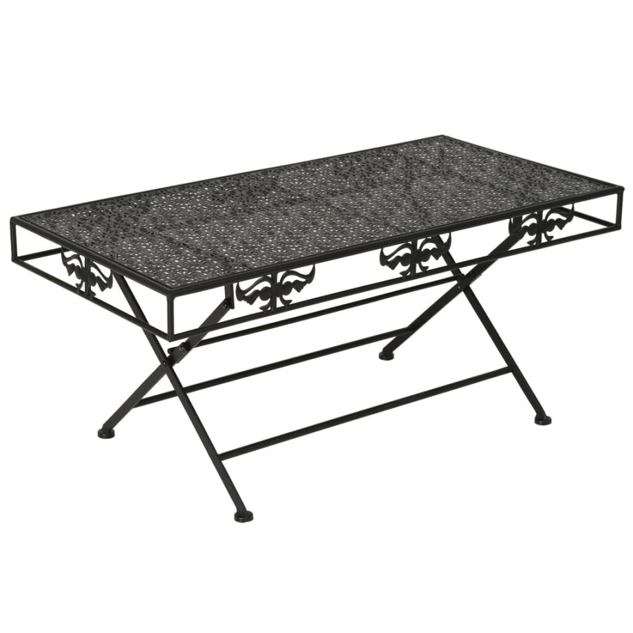 vidaXL Salontafel vintage stijl inklapbaar 100x50x45 cm metaal zwart afbeelding 1