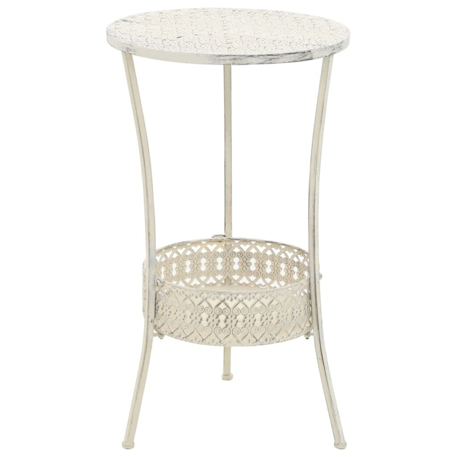vidaXL Bistrotafel vintage stijl rond 40x70 cm metaal wit vidaXL Bistrotafel vintage stijl rond 40x70 cm metaal wit afbeelding 1