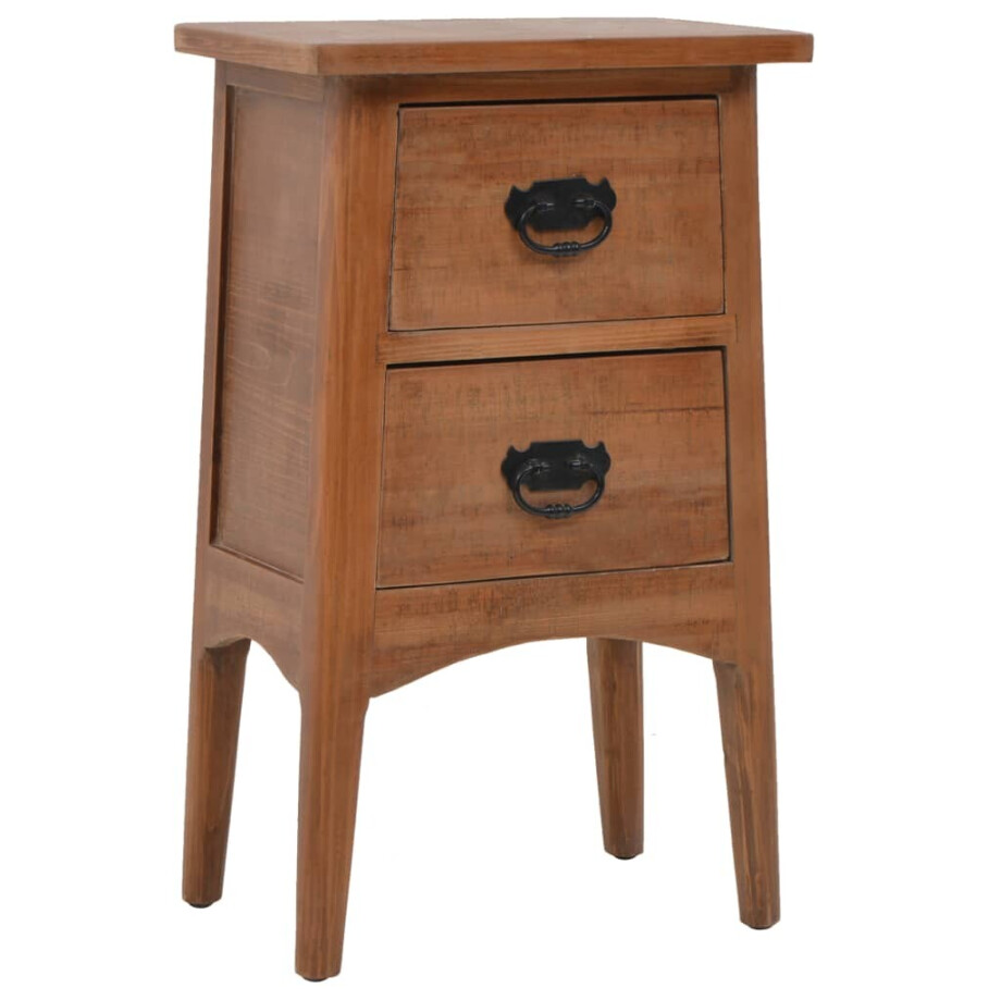 vidaXL Nachtkastje 40x29x68 cm massief vurenhout bruin afbeelding 1