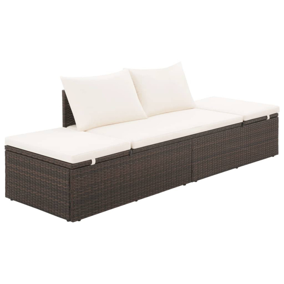 vidaXL Tuinbed 195x60 cm poly rattan bruin afbeelding 1