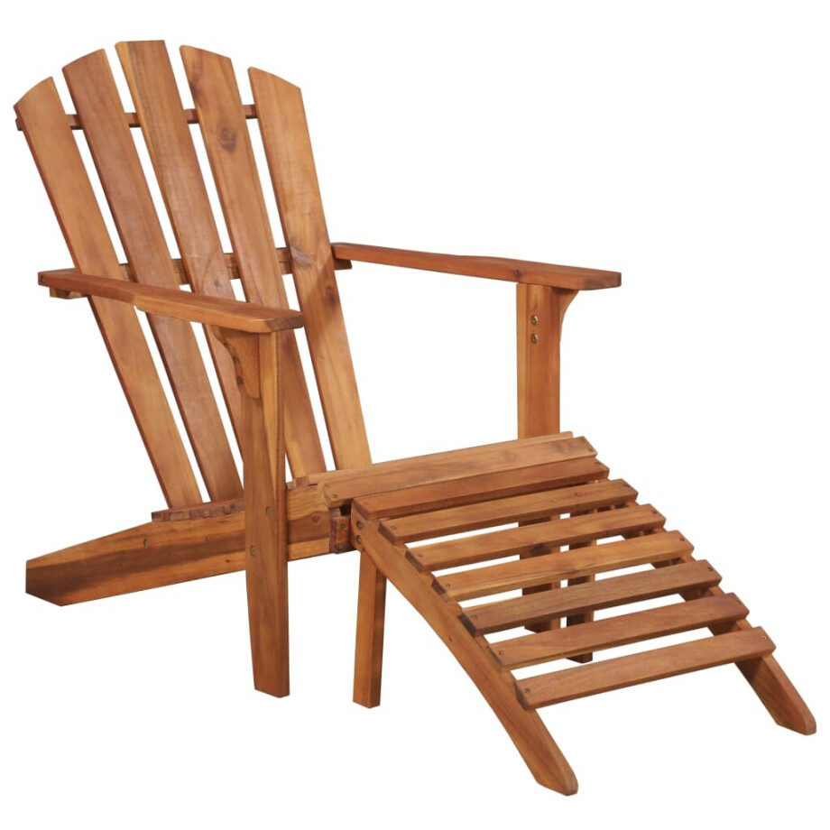 vidaXL Adirondack tuinstoel met voetensteun massief acaciahout afbeelding 1