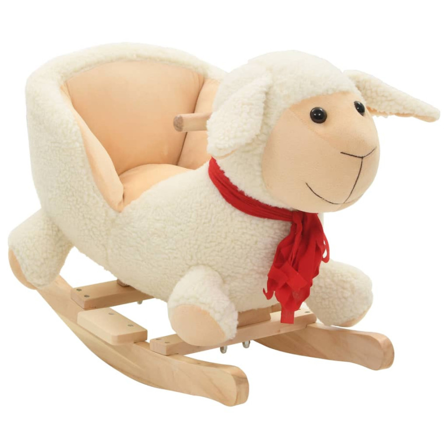 vidaXL Hobbeldier schaap met rugleuning 60x32x50 cm pluche wit afbeelding 1