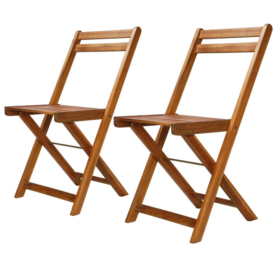 vidaXL Bistrostoelen 2 st massief acaciahout afbeelding 1