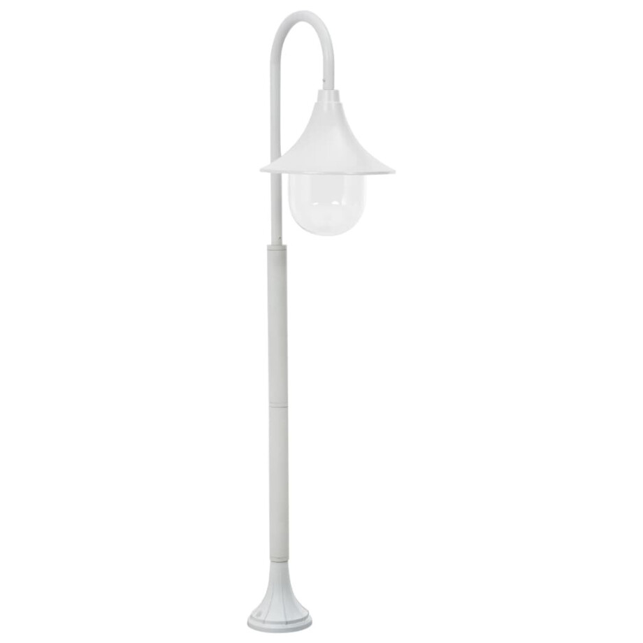 vidaXL Paalverlichting tuin E27 120 cm aluminium wit afbeelding 1