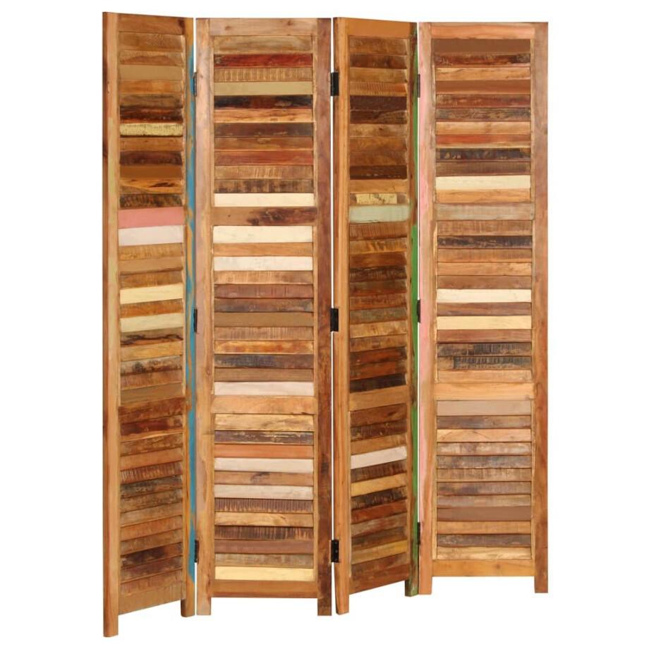 vidaXL Kamerscherm 170 cm massief gerecycled hout afbeelding 1