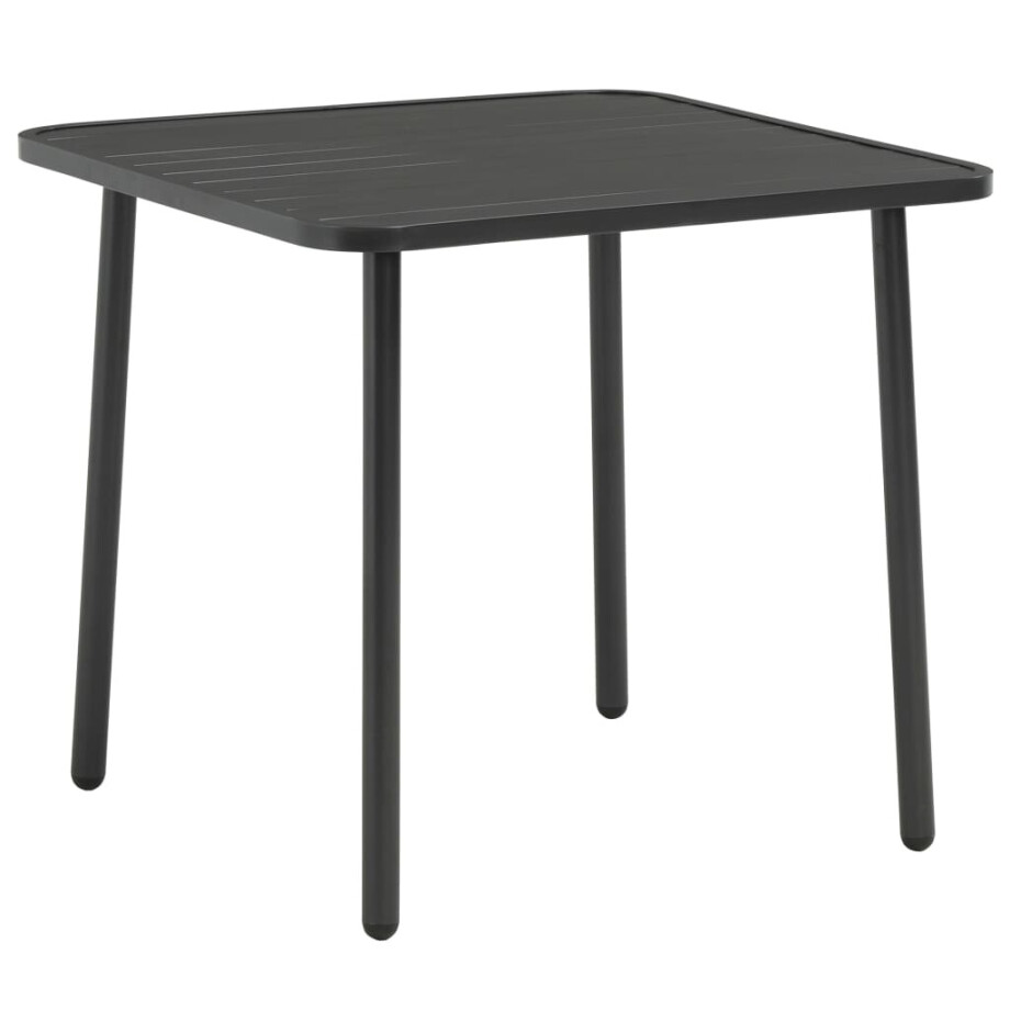 vidaXL Tuintafel 80x80x72 cm staal donkergrijs afbeelding 1