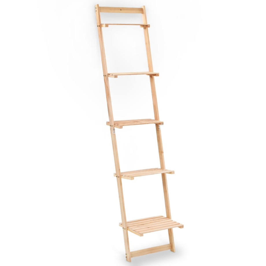 vidaXL Wandrek ladder 41,5x30x176 cm cederhout afbeelding 1