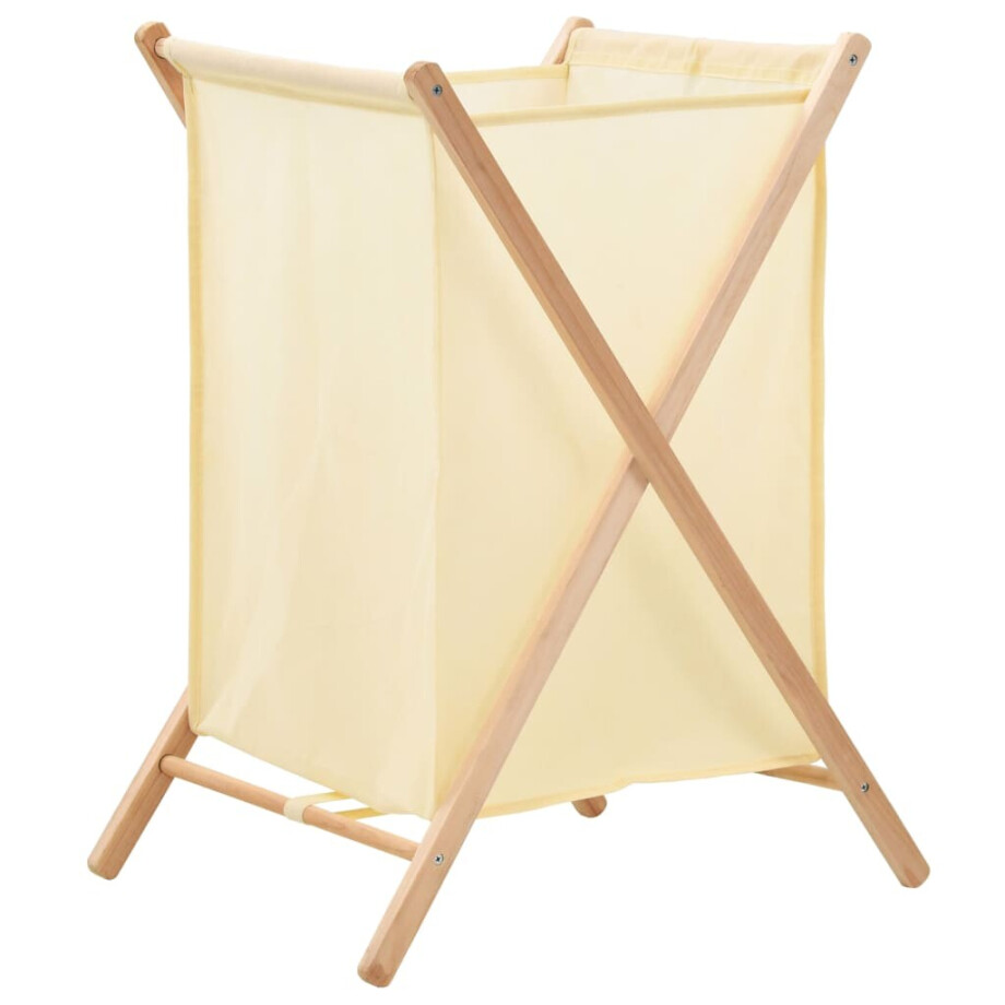vidaXL Wasmand 42x41x64 cm cederhout en stof beige vidaXL Wasmand 42x41x64 cm cederhout en stof beige afbeelding 1