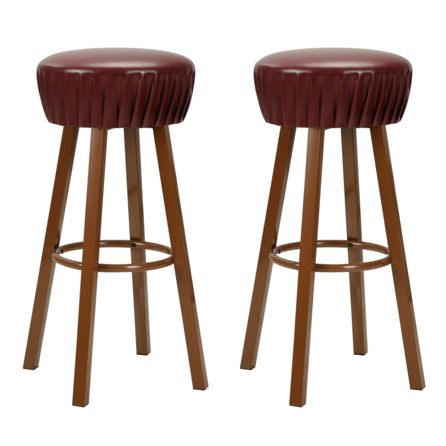 vidaXL Barstoelen 2 st kunstleer bruin afbeelding 1