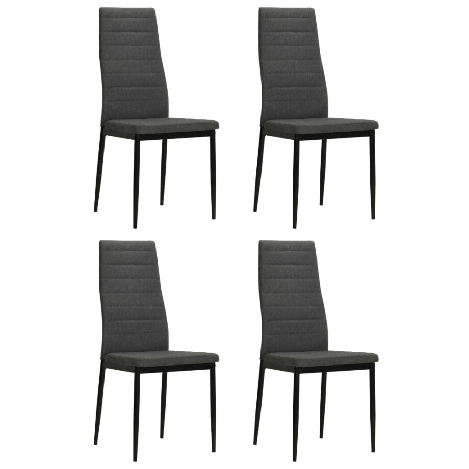 vidaXL Eetkamerstoelen 4 st stof donkergrijs vidaXL Eetkamerstoelen 4 st stof donkergrijs afbeelding 1