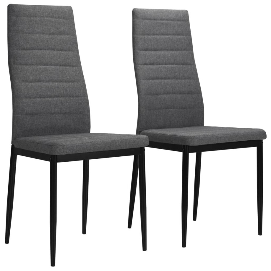 vidaXL Eetkamerstoelen 2 st stof lichtgrijs afbeelding 1