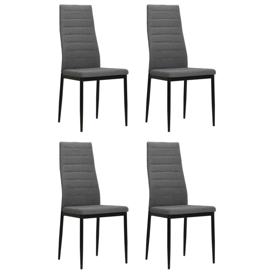vidaXL Eetkamerstoelen 4 st stof lichtgrijs afbeelding 1