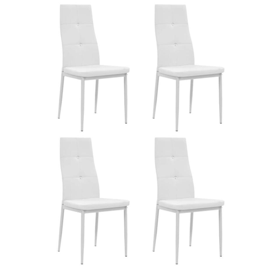 vidaXL Eetkamerstoelen 4 st kunstleer wit vidaXL Eetkamerstoelen 4 st kunstleer wit afbeelding 1