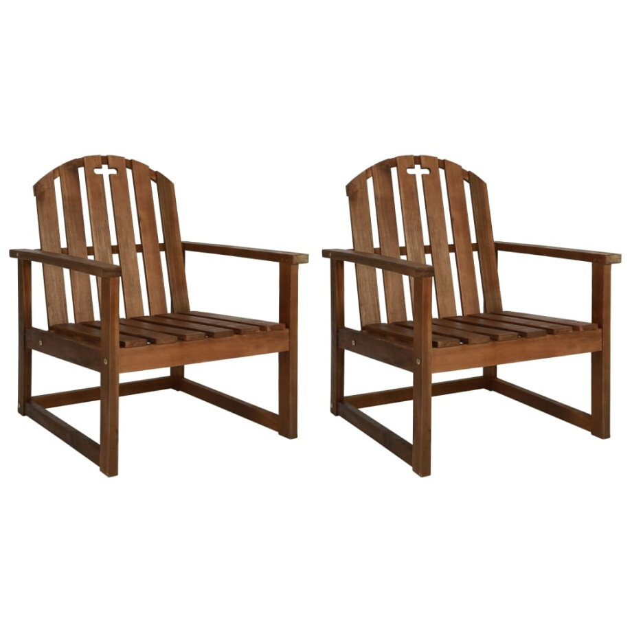 vidaXL Tuinstoelen 2 st massief acaciahout afbeelding 1