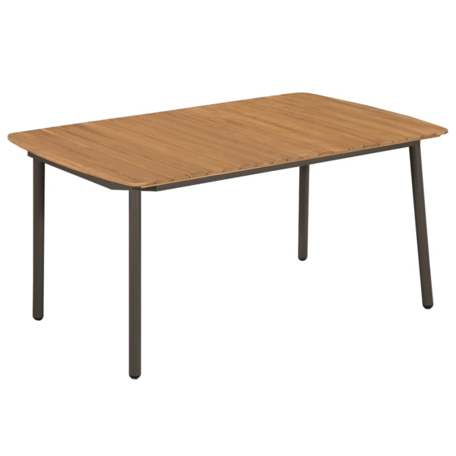 vidaXL Tuintafel 150x90x72 cm massief acaciahout en staal afbeelding 1