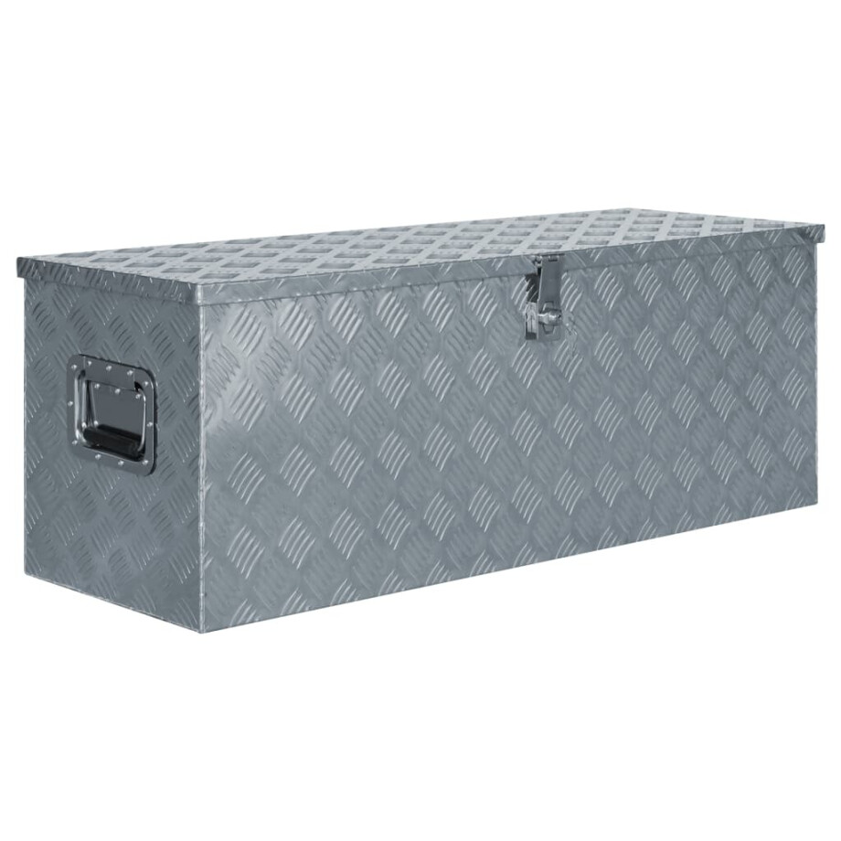 vidaXL Aluminium kist 110,5x38,5x40 cm zilverkleurig afbeelding 1