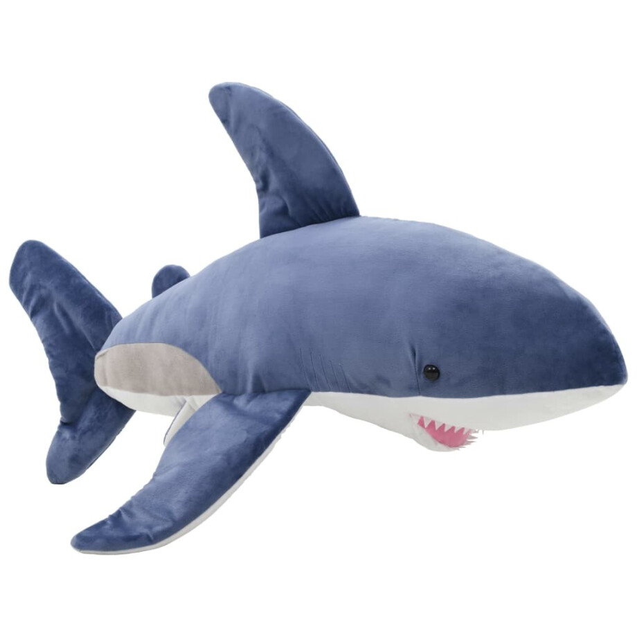 vidaXL Knuffel witte haai pluche blauw en wit afbeelding 1